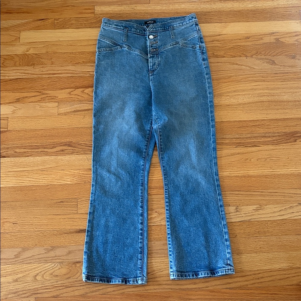 Express Blue Ankle & Cropped Jeans